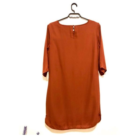 3/4 sleeve Mini Dress (Terracotta) - Picture 2 of 5